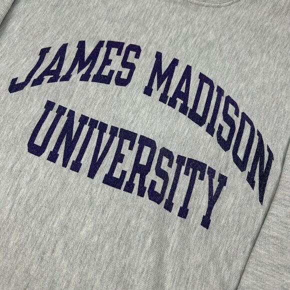 Vtg 80s James Madison University Warm Up Champion Reverse Weave Sweatshirt XL - Picture 2 of 10